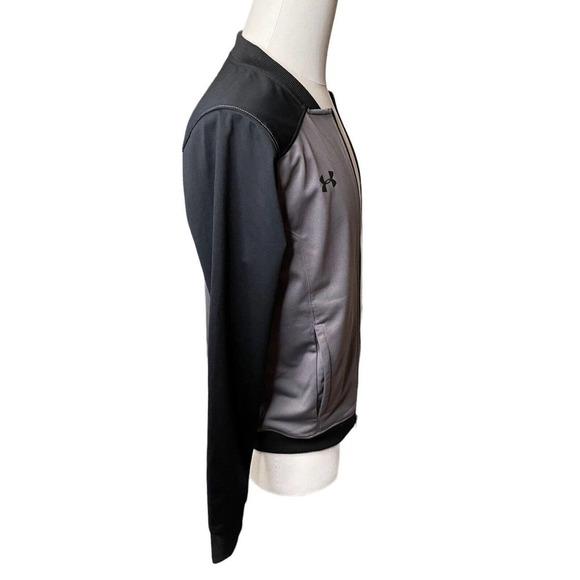 Under Armour Men's Challenger II Track Jacket Gray Black Fitted Size Small - Picture 6 of 9